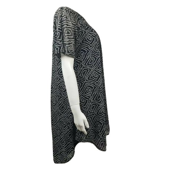 Ann Taylor Loft Dress Womens Size XS Black White Sheer Lined Short Sleeve - Picture 4 of 6